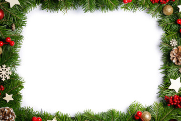 Christmas frame of tree branches - 669405129