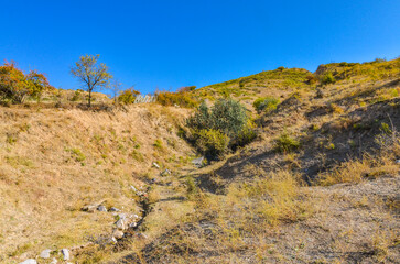 Fototapeta na wymiar scenic hills around Karankul in autumn (Tashkent region, Uzbekistan)