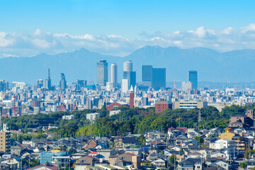 城山公園から見た名古屋市中心部方面の展望