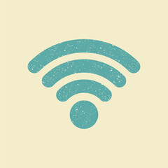 WIFI icon vector, wireless internet sign. Flat icon in retro style.