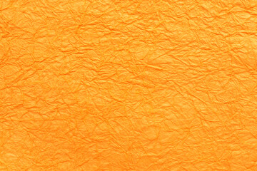 しわくちゃの和紙　オレンジ色