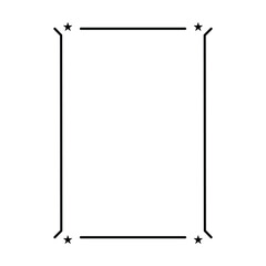 Star frame border vertical abstract outline shape icon for decorative vintage doodle element for design in vector illustration