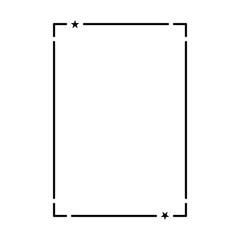 Star frame border vertical abstract outline shape icon for decorative vintage doodle element for design in vector illustration