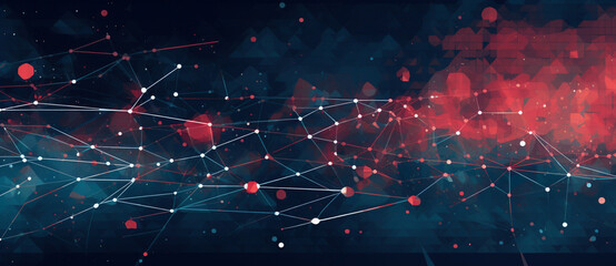 Obraz premium Explore the interconnected world of technology with this abstract representation, where lines converge into a digital web Created with generative AI tools.