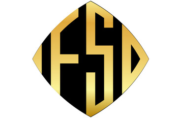 FSD, FS, SD, logo. Abstract initial monogram letter alphabet logo design