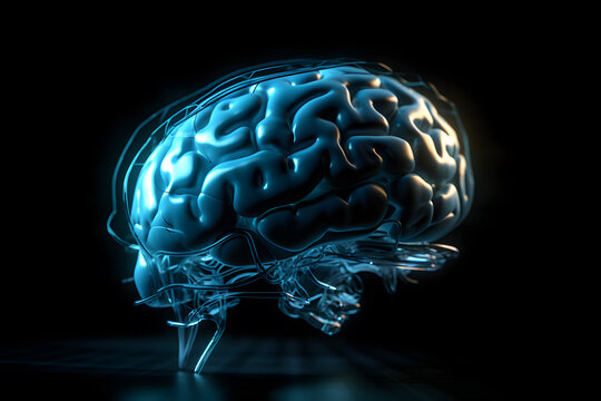 Illuminated Intellect: Abstract Brain Image

