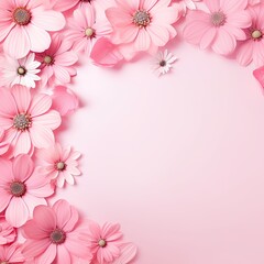 Pink flower background with an empty space for note