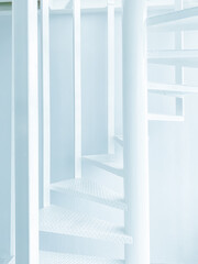 Obraz premium Close up white steel spiral staircase
