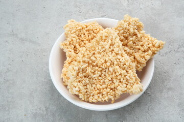 Intip Nasi (Rice Crackers) Indonesian traditional snack
