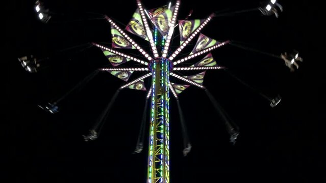 Fair ride shot at the West Coast Amusements Carnival with 4k resolution
