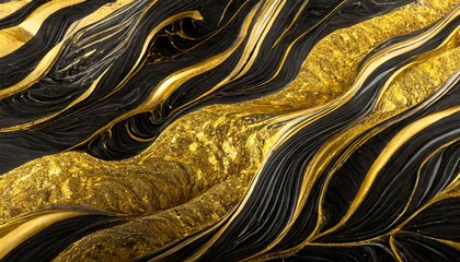 Golden sparkling glitters abstract background, luxury black acrylic paint