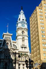 Fototapeta na wymiar City Hall Tower in Philadelphia - Pennsylvania, United States