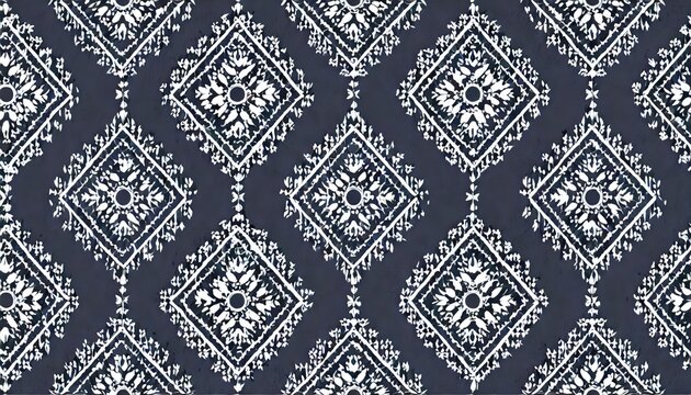 Ikat tribal Indian seamless pattern. Ethnic Aztec fabric carpet mandala ornament native boho chevron