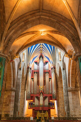 Edinburgh, scotland, uk  a Majestic Church with a Towering Pipe Organ as its Centerpiece scottish...