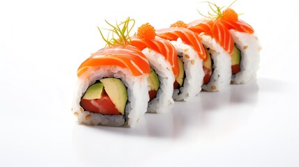 Japanese sushi on a black and white background Generate AI