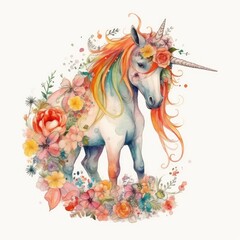 unicorn with flowers