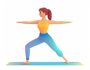 3D Character with fitness yoga, Yoga in standing position, fitness cartoon practice yoga. AI generated.