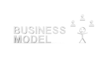 BUSINESS MODEL concept white background 3d render illustration