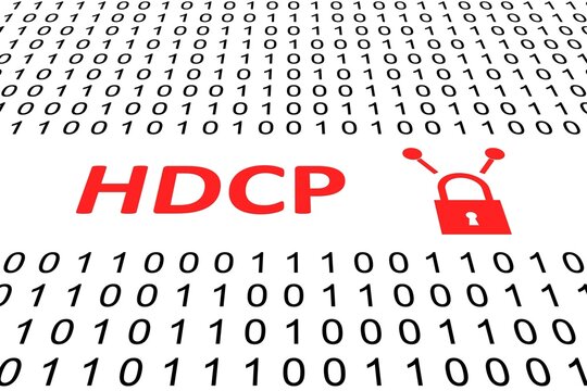 HDCP concept binary code 3d illustration