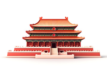 The Hall of Supreme Harmony in the Forbidden City in Beijing China | Landmark Monument illustration