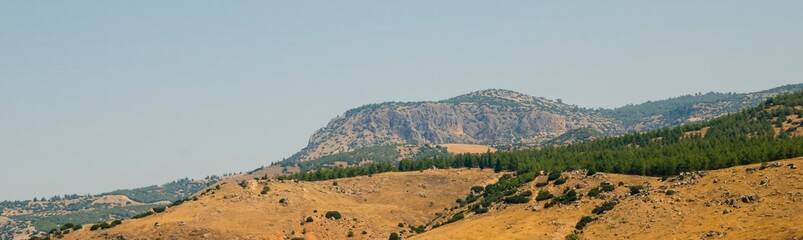 Fototapeta na wymiar Turkish mountains and green forest panorama