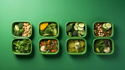 Fotobehang healthy food container. © Yahor Shylau 