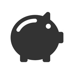 Piggybank glyph vector icon isolated. Piggybank stock vector icon for web, mobile app and ui design