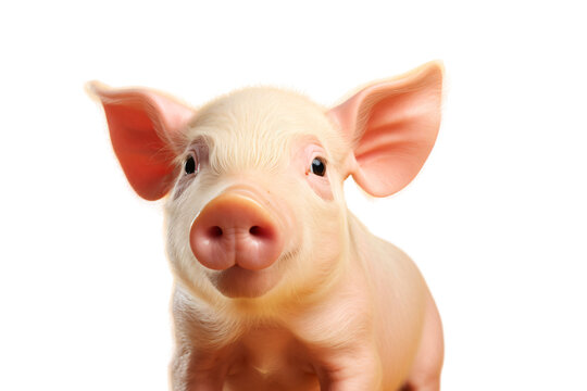 pink pig farm animal on transparent background