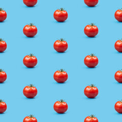 Organic natural Tomato vegetable seamless photo pattern on a solid color background