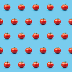 Organic natural Tomato vegetable seamless photo pattern on a solid color background