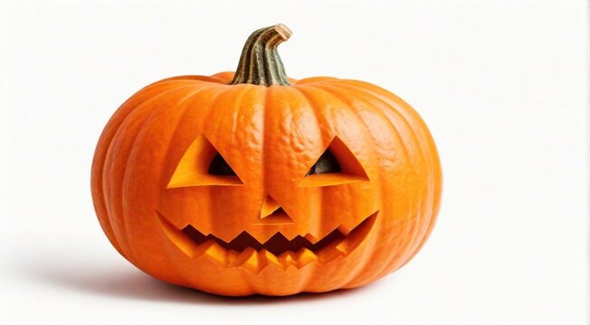 halloween pumpkin isolated on white, orange halloween pumpkin, halloween scary pumpkin on white background