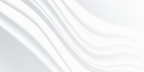 Obraz na płótnie Canvas white waves background. 3D Light White Background