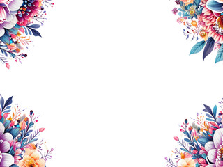 Fototapeta na wymiar frame with colorful flowers