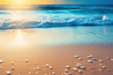 White Sand Beach Texture Background with Copy Space, Generative AI Illustration