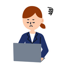 ビジネスパーソン　比較　クイズ　選択　スーツ　女性　イラスト