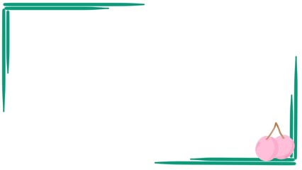 green line on white background with cherry