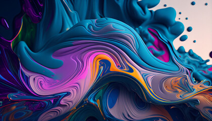 Obraz premium abstract painting with a rich color palette and texture.