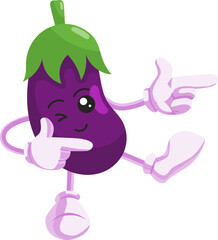 cute vegetable eggplant character icon