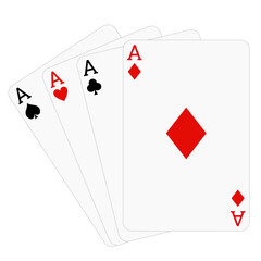 Four aces playing cards spades hearts diamonds clubs