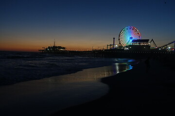 Sunset at Santa Monica Pier in Los Angeles