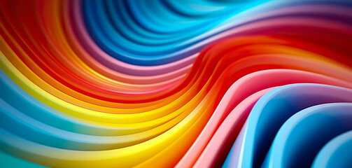 abstract smooth flowing 3d lines colorful background wallpaper generative ai