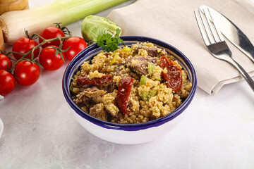 Bulgur with lamb and vegetables