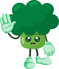 cute vegetable broccoli character icon
