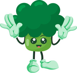 Fototapeta premium cute vegetable broccoli character icon