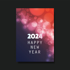 Best Wishes - Dark Red and Purple New Year Flyer, Poster, Card or Background Vector Design Template - 2024