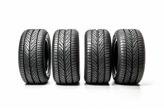 Car tires isolated on a white background. 3d render illustration. 