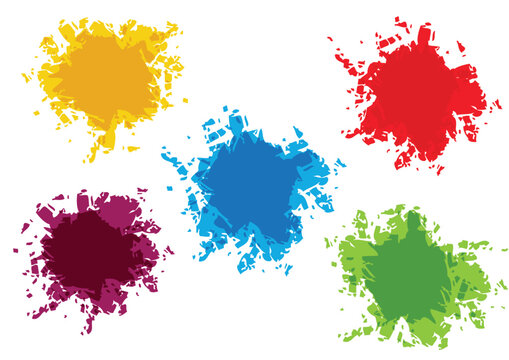 Abstract vector splatter color isolated background. splatter pack. illustration vector design. set.