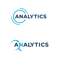 Analytics logo design typography concept