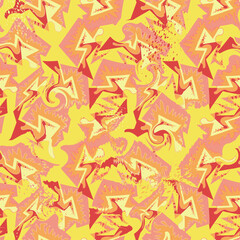 Obraz premium Seamless geometry colorful pattern with wave lines and curved shapes