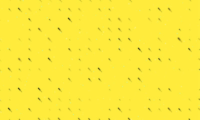 Seamless background pattern of evenly spaced black screwdriver symbols of different sizes and opacity. Vector illustration on yellow background with stars